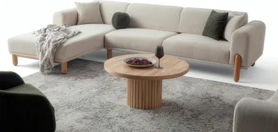 Produktbild von Ecksofa L form mit weicher Rückenkissen – Für mehr Bequemlichkeit in Ihrem Raum