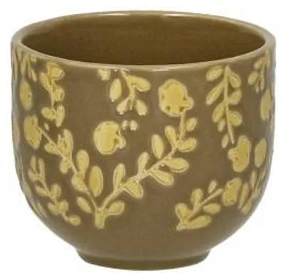 Produktbild von Pomax Romance Becher aus Porzellan, Kümmelbraun, Ø 7 x H 6 cm