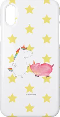Produktbild von Mr. & Mrs. Panda Iphone 10 Handyhülle Einhorn Schwein - Weiß - Geschenk, Unicorn, Schweinchen, Cover, Freundin, Handy, X, Einhörner, Hülle