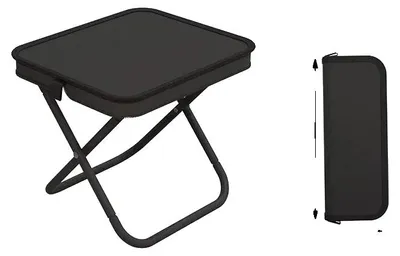 Image de Chaise portable, structure en acier au carbone, design compact, couleur noire