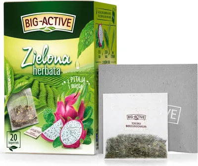 Zdjęcie produktu dla Big-Active Herbata zielona z pitają i miętą 20x1,5g