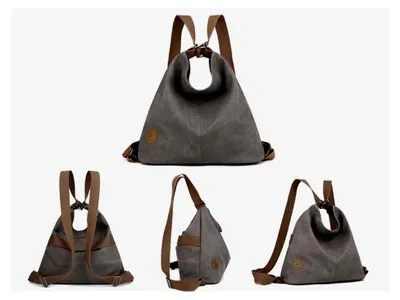 Produktbild von Vielseitige Tragetasche und Rucksack für Damen mit Reißverschlusstaschen