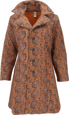 Produktbild von Steppjacke, Kurzmantel, Boho Steppmantel - Mustard, Damen, Gelb, Baumwolle, Größe: S