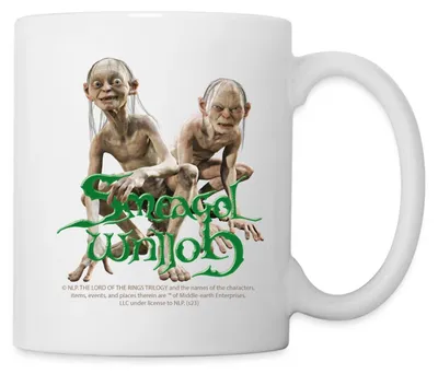 Produktbild von Spreadshirt Der Herr Der Ringe Smeagol, Gollum Mit Inschrift Tasse, One size, Weiß