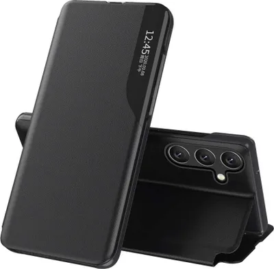 Zdjęcie produktu dla Eco Leather View Case etui do Samsung Galaxy A24 4G z klapką podstawka czarne