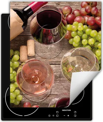 Produktbild von DarHaus Herdabdeckplatte 45x52 cm Anti Rutsch Matte Aufrollbar, Wein