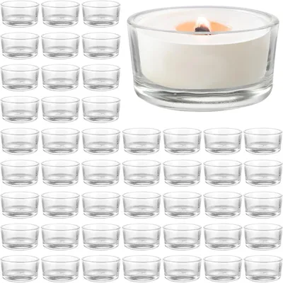Produktbild von Teelichthalter – Set mit 48 Stück – 4,8 x 4,2 x 2,5 cm – Glas – Transparent