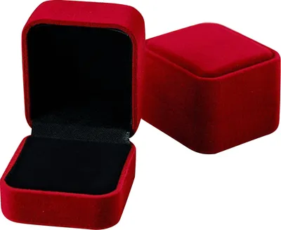 Produktbild von Schmuck-Ohrring-Ring-Display-Aufbewahrungsorganisator, quadratischer Deckel, offene Box, Geschenk-Rot