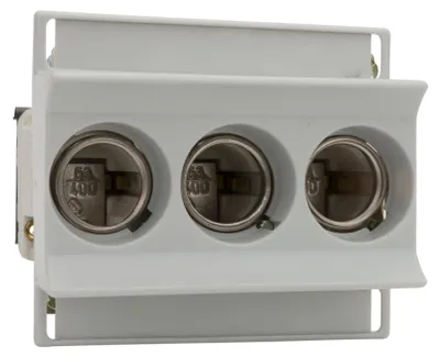 Zdjęcie produktu dla Podstawa bezpiecznika NEOZED D02, 63A 3-stykowa - Nienapromieniowana podstawa bezpiecznika 3xD02 63A 01731.272000