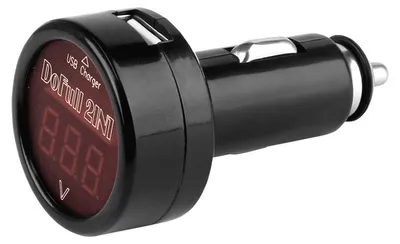 Produktbild von 2 x USB-Ladegerät 2.1A KFZ Voltmeter 12/24V