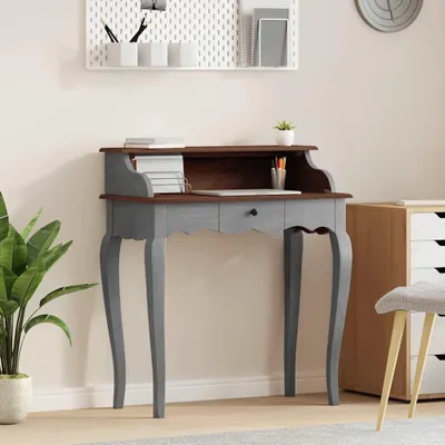 Image de vidaXL Bureau en acajou massif 80x40x92 cm