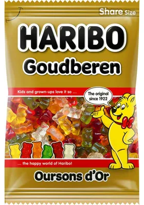 Obrázok produktu pre Haribo Gold Bears 250g – zmes ovocných žuvačiek s klasickými ovocnými príchuťami