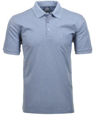 Ragman H-Polo Polo Soft-Knit uni in blau