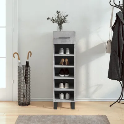Produktbild von The Living Store Schuhschrank Betongrau 30x35x105 cm Holzwerkstoff