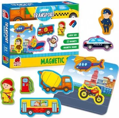 Zdjęcie produktu dla Roter Kafer Magnesy: Transport - Zabawa I Nauka Dla Maluchów 3-6 Lat