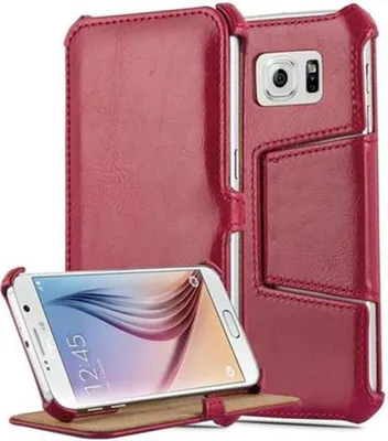 Produktbild von Cadorabo Schutzhülle für Samsung Galaxy S6 Hülle in Rot Handyhülle Etui Case Cover Tasche