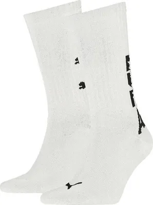 Produktbild von PUMA Grafik Logo Crew 2pck Herren weiße Socken