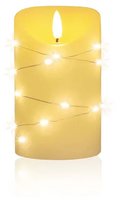 Produktbild von LED Kerze mit Lichterkette "Cynthia" 12,5cm