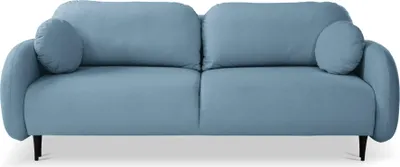 Produktbild von Sofa AGIO mit Schlaffunktion, Schlafsofa, Wohnzimmersofa, Couch, Soffa, Bettsofa, Plüsch-Stoff – Blau CASTEL 74