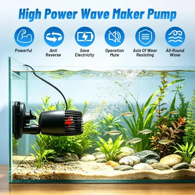 Produktbild von Aquariumpumpe - Strömungs- und Wellenpumpe - 220 V - 25 W - Tauchpumpe - Für Aquarien mit 75–350 l - Schwarz