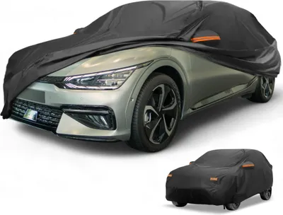 Produktbild von Autoabdeckung Wasserdicht Alle Wetter Automobil Au?en Anti-UV Sonne Regen Schutz Vollst?ndige Au?enabdeckung fš¹r Kia E-Niro 190T-PU Schwarz Mit Rei?verschluss