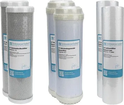Produktbild von 1 Jahr Filter Set 10' 6-teilig Ersatzfilter Umkehrosmose RO Sediment Aktivkohle