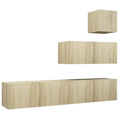 Image de vidaXL Ensemble de 4 meubles TV en bois composite chêne Sonoma