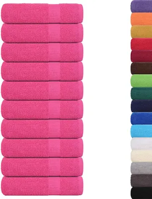Obrázok produktu pre vidaXL Osušky FROGN, 10 ks, ružové, 70 x 140 cm, 360 g/m²