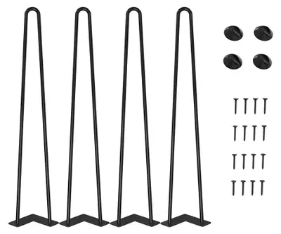 Produktbild von Set aus 4 Haarnadel Tischbeinen 71 cm mit Schutzfüßen
