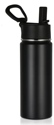 Produktbild von Thermoskanne Trinkflasche Kinderflasche - 18 oz - Edelstahl - Mit Strohhalm-Deckel