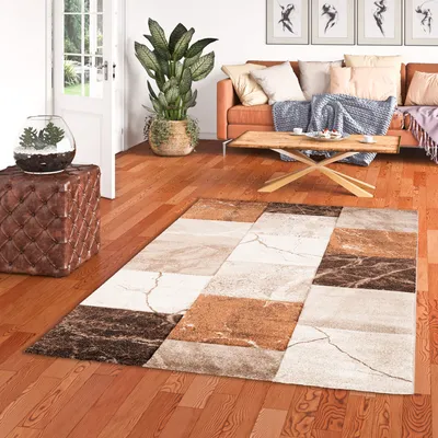 Produktbild von Designer Teppich Maui Marmor Optik Karamell Braun, Größe:160x230 cm