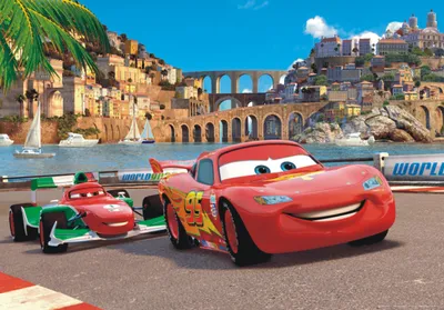 Produktbild von Disney Poster Cars Rot, Blau und Beige - 600644 - 160 x 110 cm
