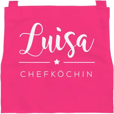 Produktbild von Personalisierte Kinderschürze mit Namen Chefkoch/Chefköchin Kochschürze Sterne-Koch Kinder SpecialMe Köchin pink 3-6 Jahre