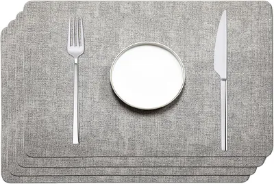 Produktbild von Kunstleder Tischsets 4er Set Abwaschbar und Wasserdicht