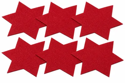 Produktbild von 6 x Filzsterne Ø 35cm Rot - Sterne aus Filz - Untersetzer Filz Weihnachten