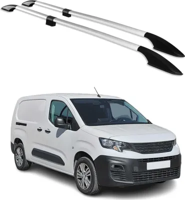 Image de Barres de toit longitudinales pour Peugeot Partner 2018-2025 L2 Long Alu Gris