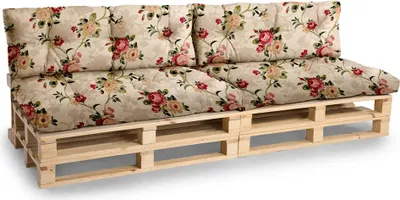 Obrázek produktu pro Polštáře na palety, polštáře na zahradní pohovku, sedáky, N_PPI (2x sada sedáků 120x80 + opěradlo 120x40, květiny)