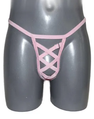 Produktbild von Extravaganter und stylischer Rosa Riemenstring Dessous Einheitsgröße