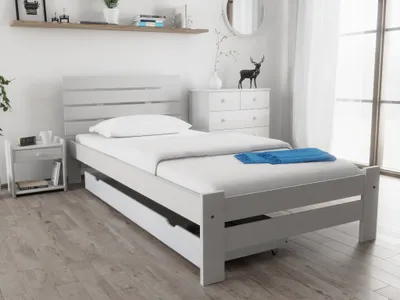 Obrázek produktu pro Postel PARIS zvýšená 80 x 200 cm, bílá Rošt: Bez roštu, Matrace: Bez matrace