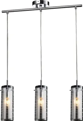 Produktbild von Pendelleuchte PALMIRA 3xE14/40W, silber, L: 61 B: 14 H: 120 cm, Fassung E14, dimmbar