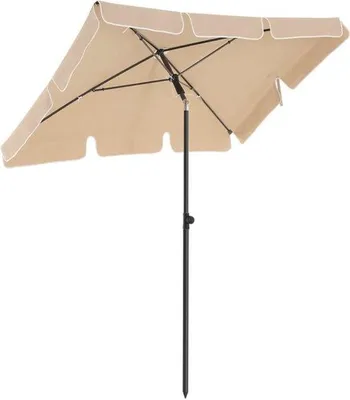 Produktbild von Rechteckiger Gartenschirm mit UV-Schutz UPF 50 Taupe