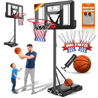 Produktbild von KESSER® Mobiler Basketballständer Basketballkorb 160-210cm Set mit Ball & Pumpe
