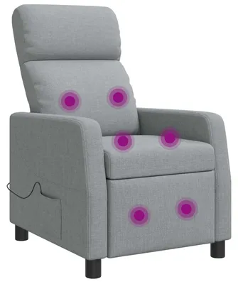 Zdjęcie produktu dla Fotel do masażu Relax, jasnoszary, obicie materiałowe