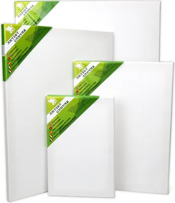 Produktbild von H&S Leinwand zum Bemalen - 4er Set - Blanko Leinwände aus Baumwolle auf Stabilem Kiefernholz Keilrahmen - Canvas in 20x30cm, 30x40cm, 40x50cm &