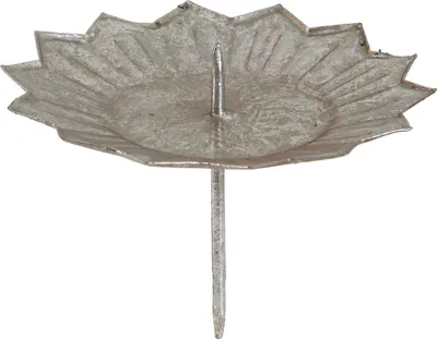 Produktbild von Kerzenhalter Steckdorn Stumpenkerzen Silber 11cm Set 4 Stück Dekorativ