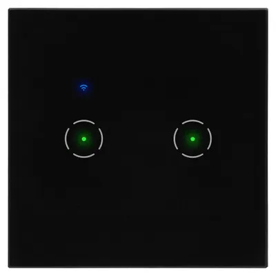 Produktbild von Orno | Doppelschalter WiFi - Schwarz - Smart Home - Tuya-kompatibel - Touch-Funktion