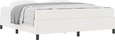 Image de vidaXL Cadre de lit avec matelas Crème 180 x 200 cm Tissu