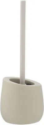 Image de Ensemble de toilettes en céramique avec brosse en silicone noire - Accessoires de salle de bain pour un style moderne