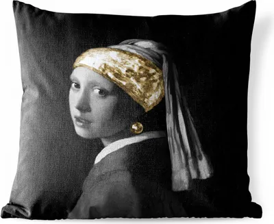 Produktbild von MuchoWow® Outdoor Kissen - Mädchen mit Perlenohrring - Vermeer - Kunst - 40x40 cm - Wetterfest - Lounge Kissen - Kopfkissen - Interieur - Polster mit Bild
