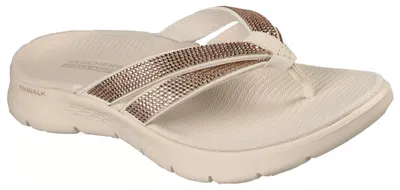 Produktbild von Skechers GO WALK Flex Sandal Lindsey Damen Zehentrenner vegan mit Goga Mat Beige 39 EU